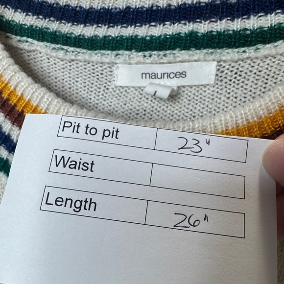 Maurices Star Print Pullover Sweater Beige - Picture 10 of 10